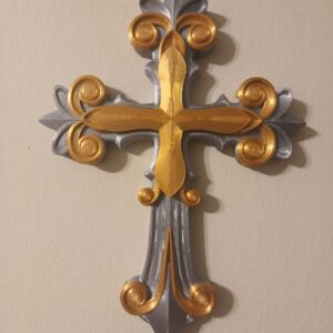 Silver Cross with Gold Trim